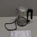 Amazon Basics Electric Kettle with Glass Carafe for Tea and Coffee, BPA-Free, Fast Boiling, Auto Shut-Off, 1 Liter, 1500W, Glass and Steel