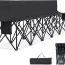 LILYPELLE Portable Bench 6 Seat Soccer Benches for Team, Folding Soccer Bench Chair Sideline Benches Camping Chairs for Football Camp Sport Events Outdoor Seating with Carry Bag, 1Pack
