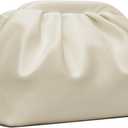 KKXIU Pleated Evening Handbag for Women Formal Clutch Purse with Removable Chain Strap Soft Wedding and Prom Bag Elegant Crossbody Clutch (Beige)