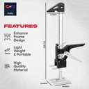 Labor Saving Handle 12" Lever Tool Lifts 2pcs, Wall Tile Locator, Multifunctional Lift Height Adjuster, Door Panel, Lifting Cabinet Jack, Lifts 6.69" Holds 330 lbs (Black Swan)