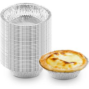 The Baker Celebrations 50 Disposable 5-Inch Aluminum Foil Pot Pie Pans  7 oz Mini Baking Dishes for Quiche, Pies, Mac and Cheese  Made in USA