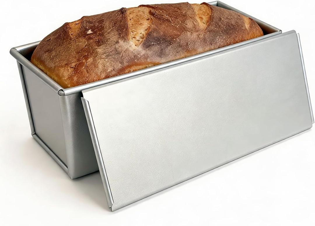 Pullman Loaf Pan with Lid 13x4 Uncoated Aluminized Steel for Sandwich Bread