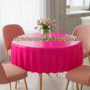 6 x Buryeah 6 Pcs Leopard Print Tablecloth 84'' Cheetah Print Table Cloth Disposable Animal Table Runner for Birthday Party Wedding Decorations Baby Shower Picnic Kitchen Decor (Pink)