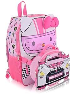 Fast Forward Sanrio Hello Kitty Backpack With Lunch Box for Girls | Insulated Lunch Bag Lunch Box for Girls, Boys, Toddlers | Hello Kitty Pink Backpack for School and Reusable Lunchbox