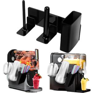 3-in-1 Side-Mounted Cup Organizer for Ninja Slushie Machine FS301/FS300 - Holds Cups, Lids & Straws - Storage Accessories for Ninja Slushie Machine (Black)