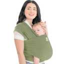 KeaBabies Baby Wrap Carrier - All in 1 Original Baby Carrier Newborn to Toddler Sling, Easy to Wear, Hands Free Bonding, Lightweight, Breathable Infant Wraps (Dusty Olive) (One Size (Pack of 1))