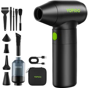 4-in-1 Mini Turbo Fan (150,000 RPM), Electric Air Duster & Handheld Vacuum with Window Breaker, Portable Turbo Fan for Car Cleaning, Camping, Home