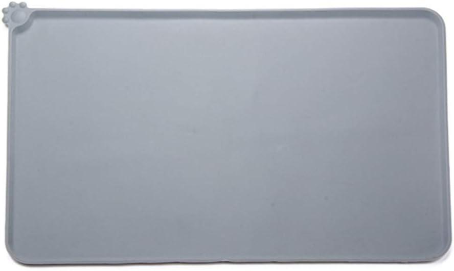 1 piece grey pet placemat for cat or dog,pet placemat made of silicone with lip, cat and dog feeding mat,pet placemats large for food and water