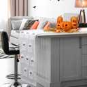 2 x Halloween Ghost Table Runner for Guest Bedroom One End Patterned Halloween Dresser Scarf Spooky Ghost Adjustable Table Runner 3D Embroidered Tabletop Decoration for Holiday, 14 x 90 Inch