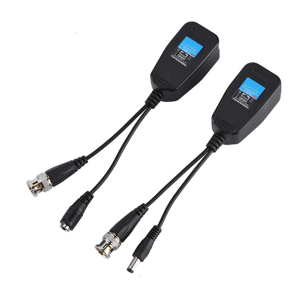 1 Pair Passive CCTV Coax BNC Video Power Balun Transceiver to RJ45 Connector with 12cm Cable Adapter BNC to RJ45 Passive Video Balun for Camera System