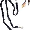 Triple 3 Way Dog Leash Extender Couple No Pull Tangle Free Elastic Trio Bungee Cord Stretchy Heavy Duty Nylon Lead for Small Puppy Pups Mufti Dogs Walking Training