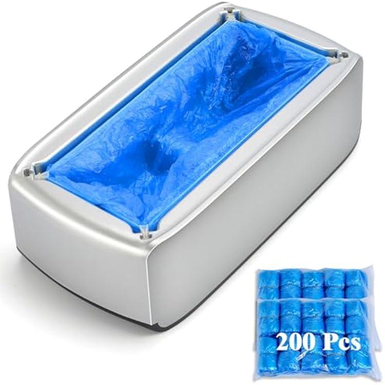 LYSHIYI Shoe Covers Machine Automatic Shoe Cover Dispenser with 200pcs Disposable Plastic Shoe Cover for Home, Office, Supermarket, Factory, Hospital (Silver)