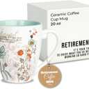 Pavilion Coffee Mugs - Mark My Words Retirement Mug with "Retirement, It's Your Time To Enjoy" Text Design - Ceramic Coffee Cup for Friends, Microwave & Dishwasher Compatible - Multicolor, 20 oz