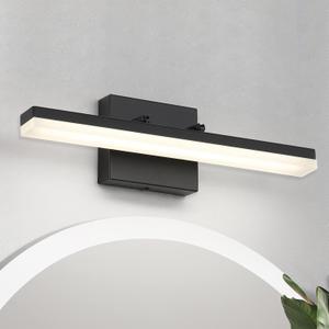 7Degobii Modern Chrome LED Dimmable Bathroom Vanity Light Light fixtures for Bathroom Above Mirror Adjustable Angle Acrylic 4000K Neutral White Lighting Fixtures (Black-Dimmable, 16.1‘’long-4000K)