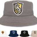 Harry Potter Bucket Hat for Kids, Boy, Girl Sun Hat Ages 4-7, Big Kids 7-14 Years 100% Cotton for Summer Teen Youth Beach Hat (Gray)