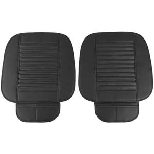 zipelo 2 Pack Car Seat Covers for Front Seats, Breathable Leather Cushion Protector, Anti-Slip Driver Seat Padded with Storage Pockets, Auto Interior Decoration for Most Vehicles (Black)