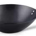 Imusa Carbon Steel Wok, 31cm, Excellence, Induction Hobs Suitable/Metal Tool Safe/Phenolic Handle, Includes 1 x Chinese Wok Pan, KH431001