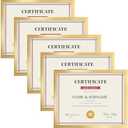Giftgarden 8.5x11 Picture Frame Gold, 8.5 by 11 Award Certificate Diploma Document Frames for Wall or Tabletop Display, 5 Pack