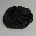 Black Shower Cap for Men and for Women Reusable Shower Cap Waterproof Plastic with Elastic Lace Band (Black, Regular size)