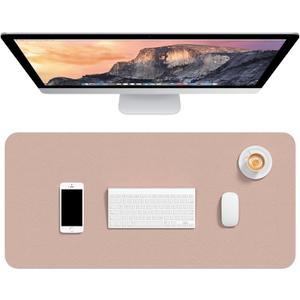 Waterproof Desktop Blotter Protector, Non-Slip Ultra Thin Large Laptop Keyboard Writing Mat for Office Home, Beige Apricot