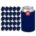 Gifts by Design 50 Ct of Kan-Tastic Can Cooler & Holder – Navy Blue – Soft, Flexible Foam Keeps Beer, Soda, Water Cool & Fresh – Great for Custom Designs for DIY Projects, Events, Company Promotions