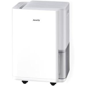 AEOCKY 2500 Sq.Ft Compressor Dehumidifier, Max 50 Pint/D Dehumidifier with Drain Hose for Basement, Home, Bathroom, Bedroom, Intelligent Humidistat, Quiet, 0.5 Gallon Water Tank Capacity