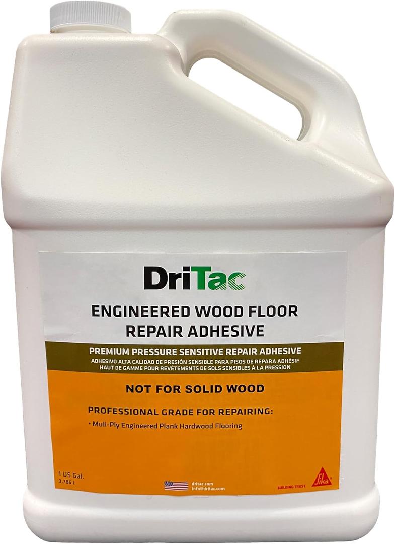 SIKA DriTac Wood Repair Adhesive - White, Professional Quality for Glue-Down Wood Floors - 1 Gallon - Fills Gaps, Stops Popping, Easy Application, Fast Cleanup