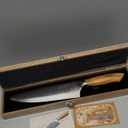 Damascus Chef Knife in Japanese Steel, 67-Layers Damascus Kitchen Knife with Wooden Gift Box and Original Olive Wood Handle, Cooking Knives for Home Kitchen Gift Idea