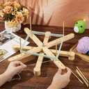 BENECREAT Amish Style Yarn Swift Winder, Portable Wooden Yarn Swift, Desktop Standing Needlecraft Yarn Finishing Tool with Flat Cross Base for Wool, Yarn and Embroidery Thread