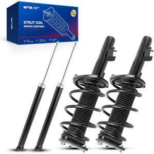 KAX Front Rear Struts for 2004 2005 2006 Madza 3, 2007-2009 Madza 3 2.0L/2.3L Front Rear Shocks Quick Complete Struts Assembly with Coil Spring Set of 4, Replace 172263 172264 343412