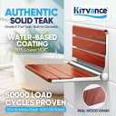 [Upgraded Version] 18" ADA Compliant Folding Teak Shower Seat Wall Mounted-Folding Shower Bench, Folding Shower Seat for Inside Shower, Teak Foldable Shower Chair, Fold Down Shower Seat, Max 400lbs