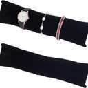 AHANDMAKER 2Pcs Long Watch Pillows, 11 x 2 Inch Black Velvet Bracelet Pillows Watch Organizer Stand Bangle Holder Cushions Jewelry Storage Holders for Show