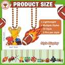 Ecally 30 Pcs Sport Theme Party Favors Bead Necklaces Colorful Sports Team Chain for Soccer Football Baseball Golf Club Party Favor Gifts Decorations Jewelry Supplies