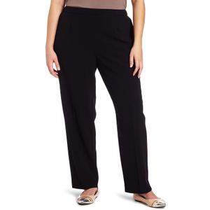 Briggs New York Plus Size Pull on Dress Pant Average & Short Length, Black, 20WS