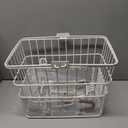 Retrospec Apollo Detachable Front Bike Basket Steel Half-Mesh with Integrated Detachable Hooks and Built-In Handle, Easy Assembly and Portability for Bicycles (Eggshell)