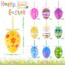 Easter Tree Ornaments, 30pcs Hanging Plastic Easter Eggs Party Decorations for Basket Party Home Outdoor Garden