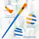 2 x 40Pcs Acrylics Paint Brushes for Kids, Small Paintbrushes Nylon Hair Artists Paint Brush with Handle for Oil Watercolors, Face Nail Arts, Miniature Detailing Painting, Blue