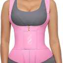 FeelinGirl Waist Trainer for Women Tummy Control Waist Cincher Belt Workout Body Shaper Vest with Adjustable Shoulder Strap (Pink, M)