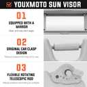 Youxmoto Left Driver Side Car Sun Visor for Honda Civic 2006 2007 2008 2009 2010 2011 EX LX Sedan SI Coupe, Grey Visor Replaces # 83280-SNA-A01ZA