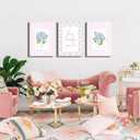 3Pcs Pink And Blue Hydrangea Canvas Wall Art Trendy Preppy Coquette Posters Prints How Lucky Are We Pictures Wall Decor for Girly Room Bedroom College Apartment Home Decorations(24L x16W Canvas), 16x24in Canvas