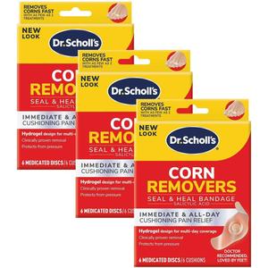 Dr. Scholl's Corn REMOVERS Seal & Heal Bandage with Hydrogel Technology, 18 ct, Removes Corns Fast and Provides Cushioning Protection Against Shoe Pressure and Friction for All-Day Pain Relief