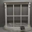 Sintosin Farmhouse Window Frames Wall Decor 29 X 30 Inch, Hanging Distressed White Rustic Rectangle Window Frame, Vintage Carved Wood Framed Wall Decor Living Room, Shabby Chic Home Decor