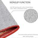 Strawberry Thief Area Rug Rust Red, Ultra Thin 5x7 Washable Rug, Modern Abstract Art Living Room Rug, Boho Rustic Vintage Floral Botanical Carpet for Bedroom Kitchen Dining Room Entryway Dorm