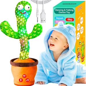 Rechargeable Baby Toys Dancing Talking Cactus Toy, Volume Adjustable, Singing Mimicking Repeating, Easter Gifts/Easter Basket Stuffers for Baby Toddler, Baby Infant Toys Gifts for Girls Boys