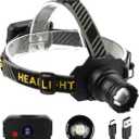 Headlamp USB Rechargeable Led Headlamp Super Bright 1080 Lumens Headlamp Flashlight + 6 Colors Light.Adult Headlamp,Camping,Outdoor,Fishing,Hurricane Lighting. Zoomable IPX54 Headlamp
