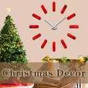 VANGOLD Frameless Wall Clock, 3D Modern Trend Wall Clocks for Living Room Decor, DIY Large Wall Clock Easy to Install Silent and Size Adjustable, Suitable for Kitchen, Farmhouse, Bedroom (Red)