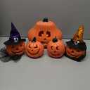 JOYIN 5 Pcs Light Up Halloween Pumpkin Decorations Jack O Lantern Decor, Plastic Pumpkin Halloween Decor Outdoor Indoor Trick Or Treat Table Top Party Supplies Favors