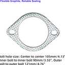 2 x 3 Inch Exhaust Gasket 2 Bolt for 3 Inch Muffler Flange Manifold 120-07610-0002 High Temperature 5 Pcs