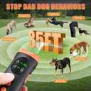 Lamido Ultrasonic Dog Bark Deterrent Devices with HD Display, 3 Emitters Anti Barking Device for Dogs, 35 FT Range, 2500 mAh Rechargeable Dog Training Tool for Indoors Outdoors Use