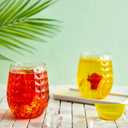 Ctosree 48 Set Tiki Pineapple Glasses 12 oz Plastic Cocktail Wine Glasses Hawaiian Tiki Cups Clear Stemless Reusable Pina Colada Cups Shatterproof Unbreakable Whiskey Mug for Tropical Bar Summer Party